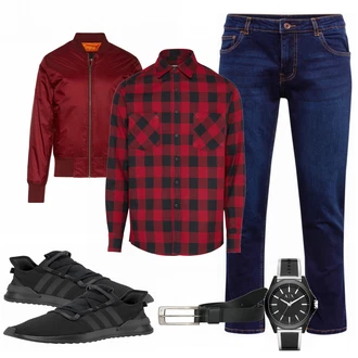 Outfit mit Rot SommerJacke Urban Classics "Urban Classics"