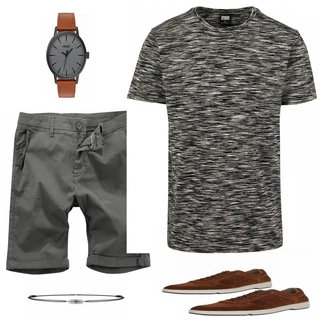 Outfit mit Beige Schuh Sneaker Bullboxer "Urban Classics shirt"