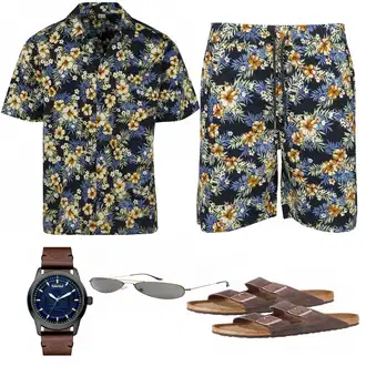 Outfit mit Rot Hausschuh Birkenstock "Urban Classics Shorts"