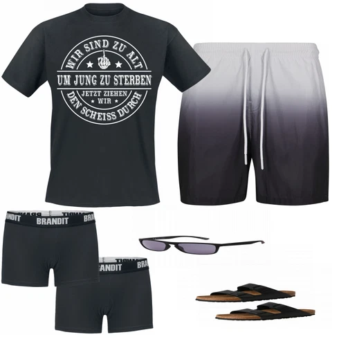 Weiß Bademode Urban Classics kombinieren mit Schuh Sandalen Birkenstock