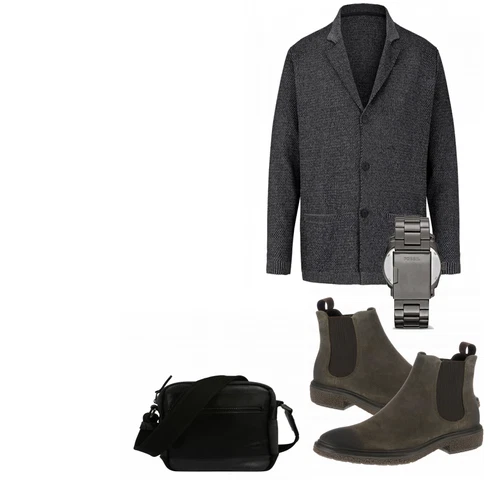 Schwarz Stiefel Ecco kombinieren
