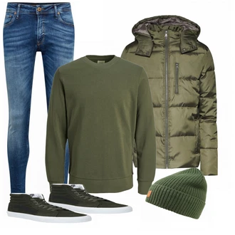 Outfit mit Grün Sneaker Vans "Vans"