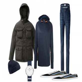 Outfit mit Blau Sneaker Vans "Vans"
