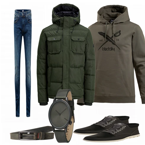 Grün/Schwarz Stiefel Timberland kombinieren