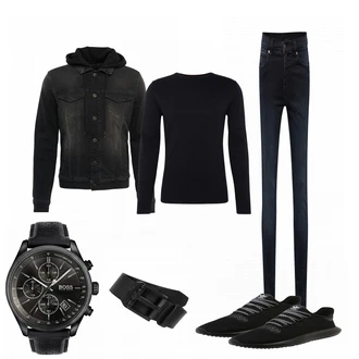 Outfit mit Schwarz Gürtel Diesel "VBHY6"