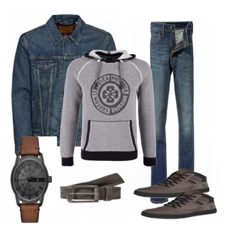 Outfit mit Schwarz Stiefel Timberland "Vito"