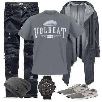 Outfit mit Grau Sneaker Replay "Volbeat"