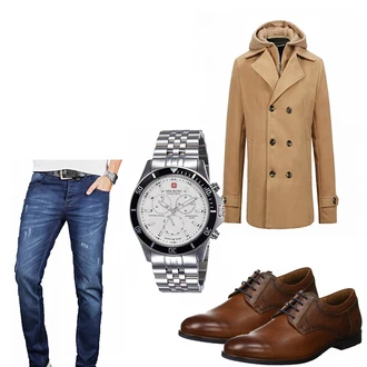 Outfit mit Braun Wintermantel/Winter Parka Allthemen "Walko"