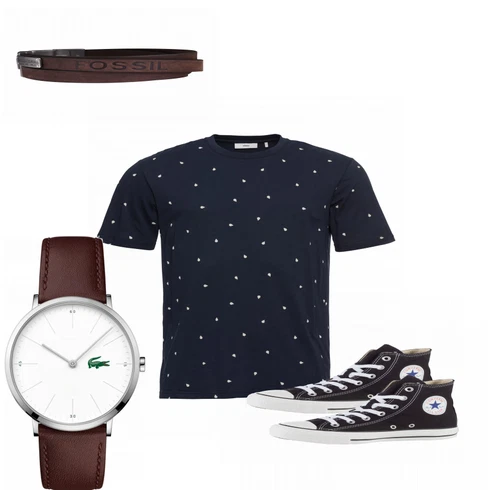 Blau Sommer Schuh Converse kombinieren mit Schmuck Fossil