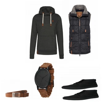 Outfit mit Rot Gürtel Diesel "Weekend"