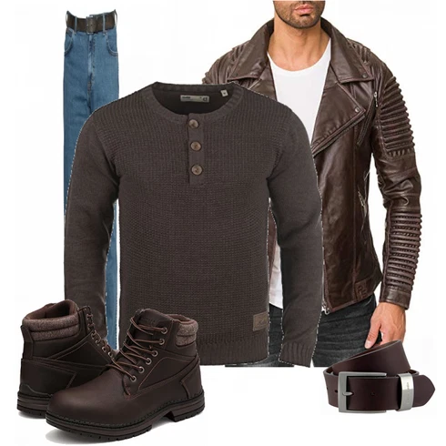 Braun Stiefel/Winterschuh/Winter Parka WHITIN kombinieren mit Blau Gürtel PIERRE CARDIN