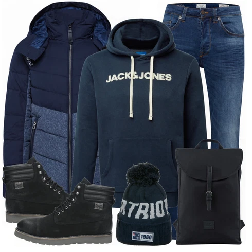 Schwarz Rucksack Johnny Urban kombinieren