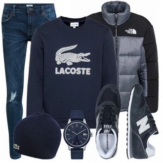 Outfit mit Blau Sneaker/Leder Sneaker New Balance "Winter Outfit"