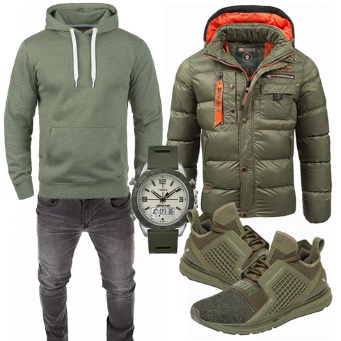 Grau/Grün Unkategorisiert/Winter Parka Puma kombinieren