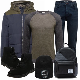 Outfit mit Blau EDC by Esprit "Winter Outfit"
