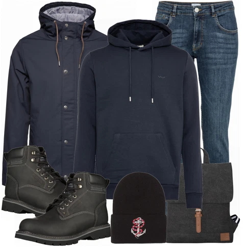 Blau Rucksack Johnny Urban kombinieren