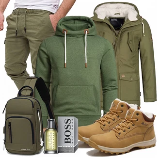 Outfit mit Winter Parka/Regenjacke Indicode Jeans "Winter Outfit"