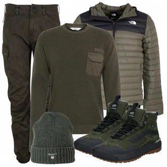 Outfit mit Schwarz Sneaker Vans "Winter Outfit"
