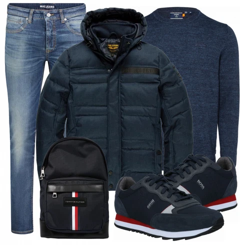 Schwarz Rucksack Tommy Hilfiger kombinieren