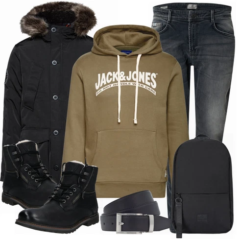 Schwarz Rucksack Johnny Urban kombinieren