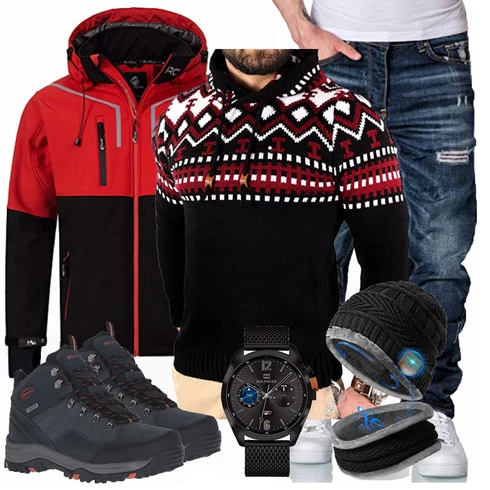 Schwarz Winter Parka/Regenjacke Rock Creek kombinieren