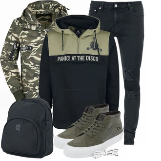 Outfit mit Grau Sneaker Vans "Winterlicher Look"