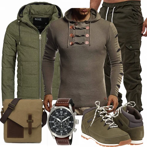 Grün Winter Parka Indicode Jeans kombinieren