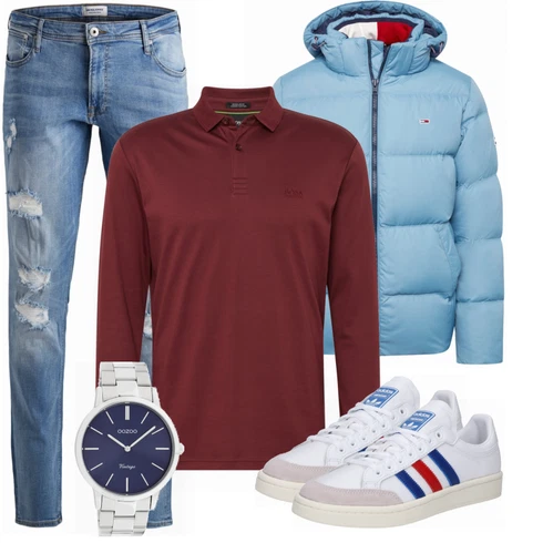 Blau/Grau Uhr oozoo kombinieren