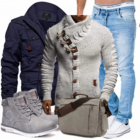 Blau Winter Parka TACVASEN kombinieren