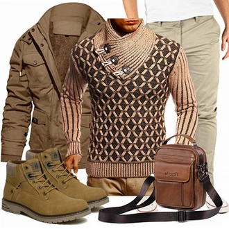 Winter Outfits mit Beige Hose Yazubi "Winterliches Freizeit Outfit"