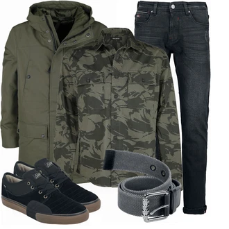 Winter Outfits mit Blau Sneaker Globe "Winterliches Outfit für die Freizeit"