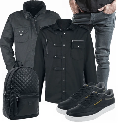 Blau Rucksack Urban Classics kombinieren