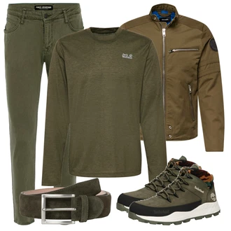 Outfit mit Grün Hemd Jack Wolfskin "Alltagsoutfit"