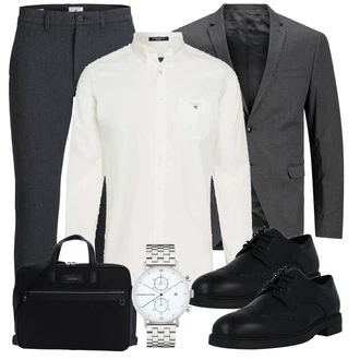 Outfit mit Schwarz Große Größe Jack & Jones "Buro Outfit"