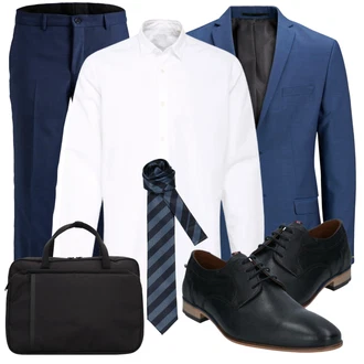 Outfit mit Blau Anzug Jack & Jones "Business Look"
