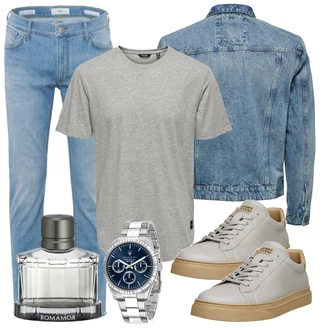 Party Outfits mit Grau Sneaker/Leder Sneaker henry stevens "Cooles Outfit"