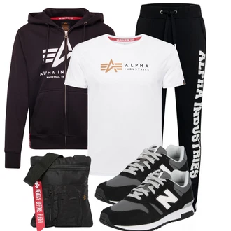 Outfit mit Schwarz Sneaker/Leder Sneaker New Balance "Freizeit Outfit"