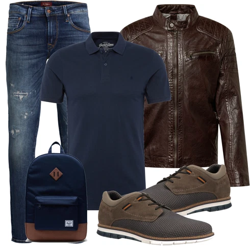 Schwarz Poloshirt Jack & Jones kombinieren
