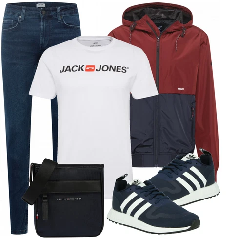 Rot/Schwarz/Weiß Sommerjacke Iriedaily kombinieren