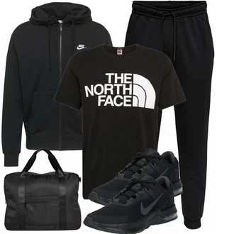 Outfit mit Schwarz Große Größe Sweatmode Nike Sportswear "Freizeit Outfit"