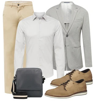 Business Outfits mit Grau Große Größe SELECTED HOMME "Freizeit Outfit"
