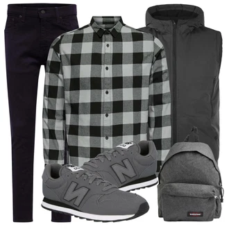 Outfit mit Grau Sneaker/Leder Sneaker New Balance "Herbst Outfit für den Alltag"