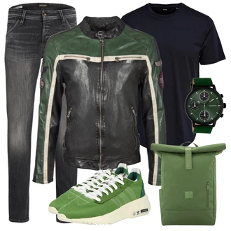 Outfit mit Grün Sneaker Adidas Originals "Herbstlicher Look"