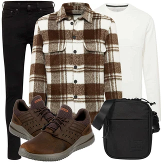 Outfit mit Rot Casual Hemd Drykorn "Herbstlicher Look"