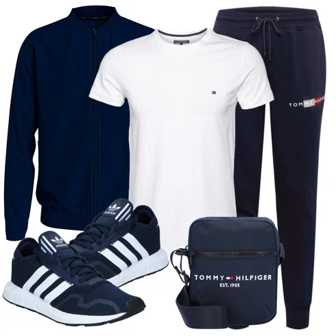Mischfarben Hoodie Tommy Hilfiger kombinieren