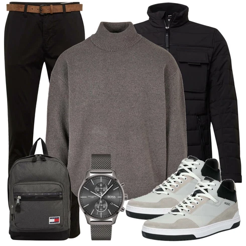 Grau Strickjacke Urban Classics kombinieren