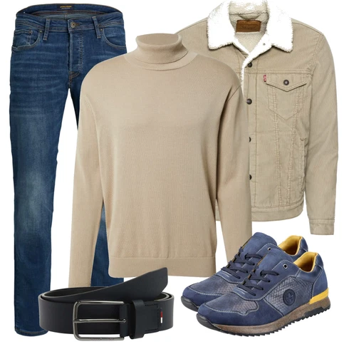 Grau Sneaker/Leder Sneaker Rieker kombinieren