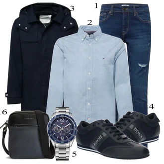 outfit mit Modra/Siva Poslovna Srajca Tommy Hilfiger "Praktičen videz"