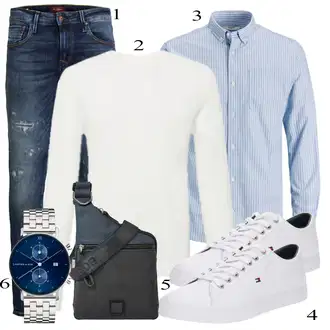 outfit mit Siva/Bela Superga Tommy Hilfiger "Poslovna oblačila"