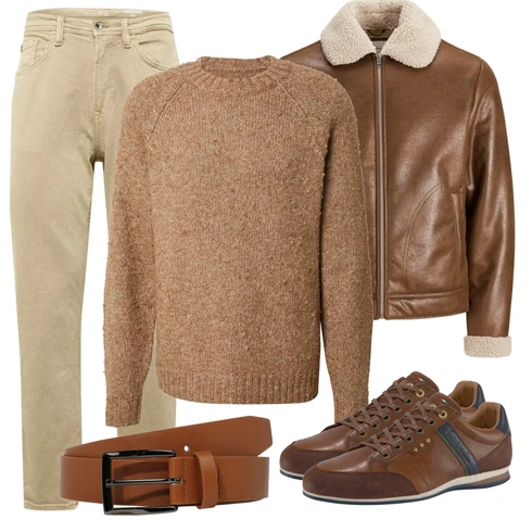 Rot Sneaker/Leder Sneaker Pantofola D'Oro kombinieren mit Rot Lederjacke Jack & Jones